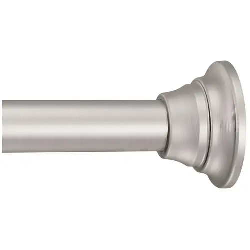 Tension Shower Rod From 44" To 72", Zinc Alloy Material, 1" Diameter, Wall Mounted, Brushed Nickel Finish Tension Shower Rod From 44" To 72", Zinc Alloy Material, 1" Diameter, Wall Mounted, Brushed Nickel Finish