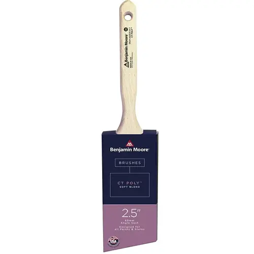 Paint Brush, Soft Brush, 3 in L Bristle, CT Polymer Bristle, Angle Sash Handle