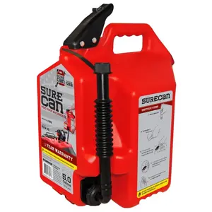 SureCan SUR50G2 SUR50G1 Gas Can, 5 gal Capacity, Plastic, Red
