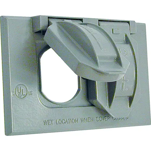 Cover, 2-13/16 in L, 4-9/16 in W, Metal, Gray, Powder-Coated Cover, 2-13/16 in L, 4-9/16 in W, Metal, Gray, Powder-Coated