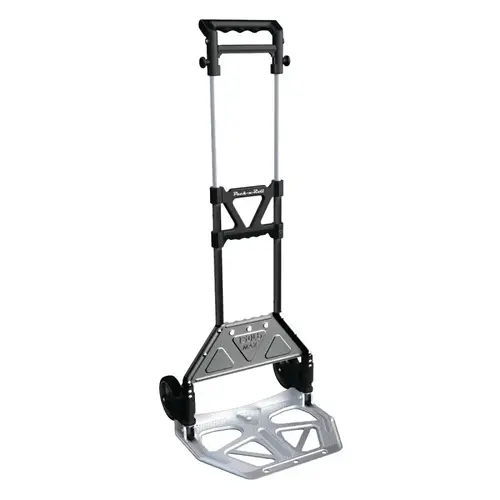 PACK-N-ROLL Series Folding Cart, 150 lb, 15-1/4 in OAW, 11 in OAH, Aluminum Black/Silver/Gray