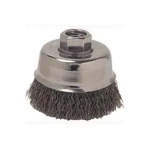 Weiler 36031 Wire Cup Brush, 3 in Dia, 5/8-11 Arbor/Shank, Carbon Steel Bristle