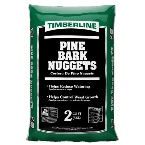Bark Nugget, Pine, 2 cu-ft Package, Bag Natural