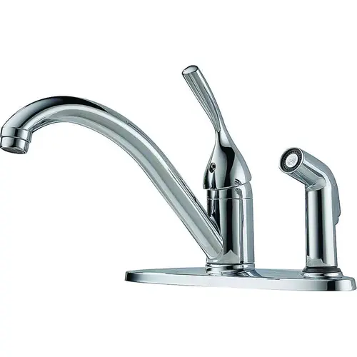 Classic Series Kitchen Faucet with Integral Spray, 1.8 gpm, 1-Faucet Handle, Brass, Chrome Plated Classic Series Kitchen Faucet with Integral Spray, 1.8 gpm, 1-Faucet Handle, Brass, Chrome Plated