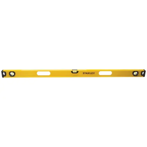 I-Beam Level, 48 in L, 3-Vial, 2-Hang Hole, Non-Magnetic, Aluminum, Black/Yellow I-Beam Level, 48 in L, 3-Vial, 2-Hang Hole, Non-Magnetic, Aluminum, Black/Yellow