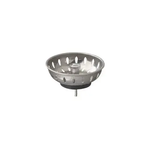Basket Strainer, Stainless Steel, For: All Standard Sink Black/Silver