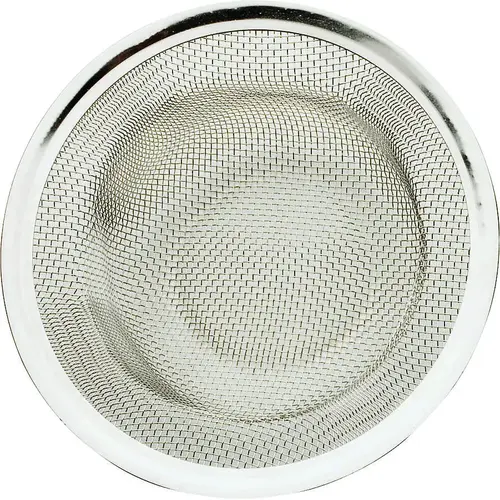 Shower Basket Strainer, 3.391 in Dia, Stainless Steel, 1.723 in Mesh Natural