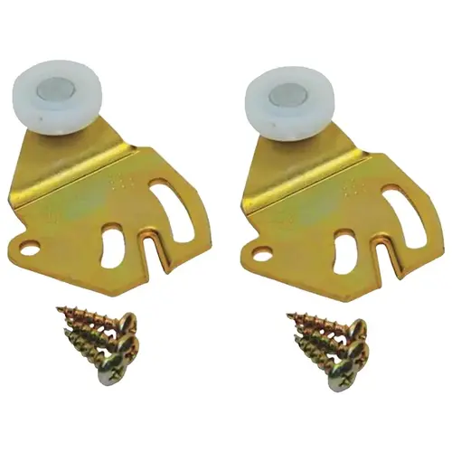 3/8" Offset Single Wheel Track Hanger, Steel And Nylon Material, Top Mount, 3/8" Offset, Yellow Zinc Plated Finish 3/8" Offset Single Wheel Track Hanger, Steel And Nylon Material, Top Mount, 3/8" Offset, Yellow Zinc Plated Finish