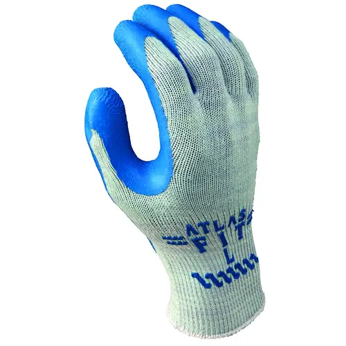 Industrial Gloves, M, Knit Wrist Cuff, Natural Rubber Coating, Blue/Light Gray Industrial Gloves, M, Knit Wrist Cuff, Natural Rubber Coating, Blue/Light Gray