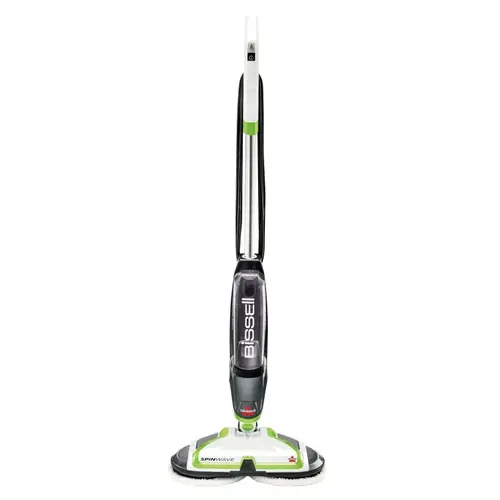 A Hard Floor Spin Mop, 28 oz Solution Tank, 14 in W Cleaning Path, ChaCha Lime Accents/White
