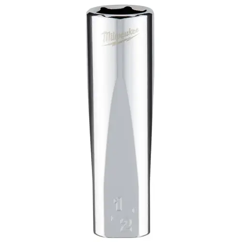 Socket, 1/2 in Socket, 3/8 in Drive, 6-Point, Chrome Vanadium Steel, Chrome Silver Socket, 1/2 in Socket, 3/8 in Drive, 6-Point, Chrome Vanadium Steel, Chrome Silver