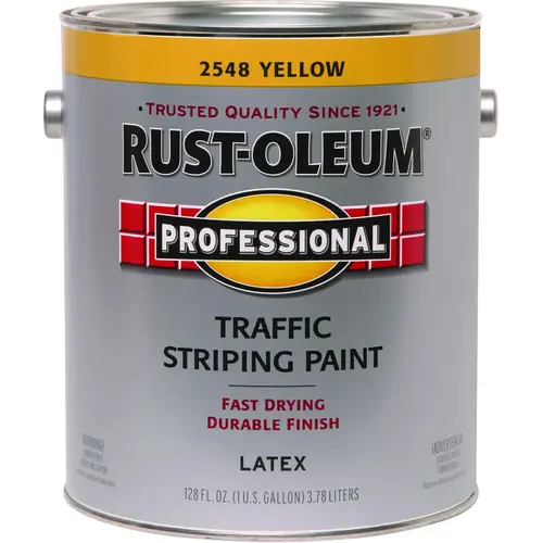 PROFESSIONAL Traffic Striping Paint, Flat, Traffic Yellow, 1 gal, Pail PROFESSIONAL Traffic Striping Paint, Flat, Traffic Yellow, 1 gal, Pail