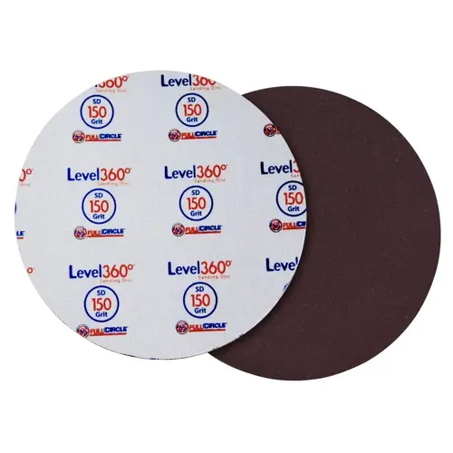 Sanding Disc, 150 -Grit, Very Fine, Aluminum Oxide, 8-7/8 in Dia Maroon - pack of 5