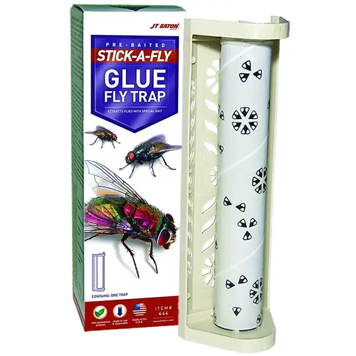 Stick-A-Fly Fly Trap, Solid, Petrol, 1 Pack Clear/Pale Yellow