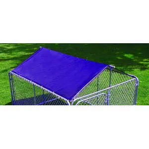 STEPHENS PIPE & STEEL LLC DKR10100 Kennel Vinyl Roof and Frame, Solid, Steel, ROOF ONLY