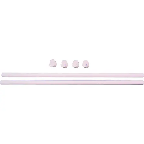 Wardrobe Rod, 1 in Dia, 35 in L, Steel Pair White