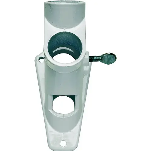2-Position 1 In. Cast Aluminum White Flag Pole Bracket