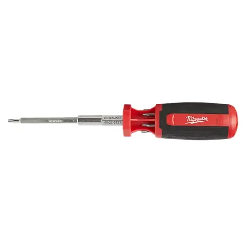 Multi-Bit Driver, 1/4 in Drive, Torx Drive, 9 in OAL, Plastic Handle, Barrel-Grip Handle Red