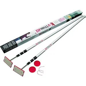 Zipwall SLP2 Dust Barrier Pole, Spring-Loaded, 12 ft L, Aluminum Pair