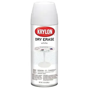 KRYLON K03942000 Dry Erase Spray Paint Dry Erase Paint Gloss White 13 oz White
