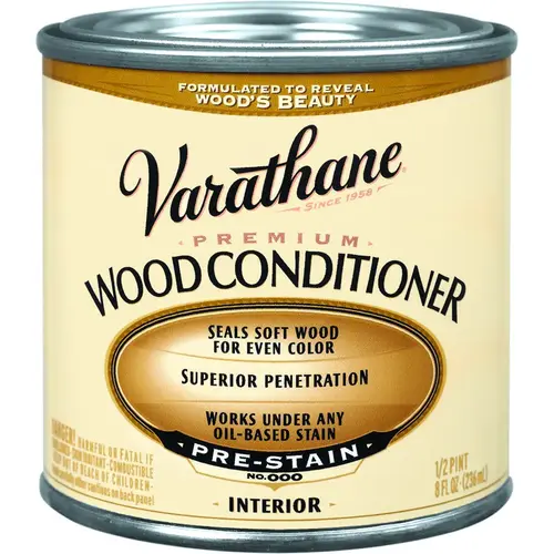 Premium Wood Conditioner, Clear, Liquid, 0.5 pt, Can Premium Wood Conditioner, Clear, Liquid, 0.5 pt, Can