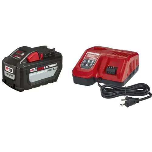 M18 REDLITHIUM Battery and Charger Starter Kit, 120 VAC Input, 18 V Output, 12 Ah, 2 hr Charge Pair M18 REDLITHIUM Battery and Charger Starter Kit, 120 VAC Input, 18 V Output, 12 Ah, 2 hr Charge Pair