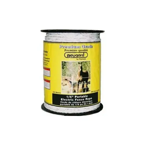 Electric Fence Rope, 6-Conductor, Copper Conductor, Black/White/Yellow, 656 ft L Electric Fence Rope, 6-Conductor, Copper Conductor, Black/White/Yellow, 656 ft L
