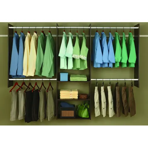 Deluxe Starter Closet, 48 to 96 in W, 84 in H, 3-Shelf Truffle Deluxe Starter Closet, 48 to 96 in W, 84 in H, 3-Shelf Truffle