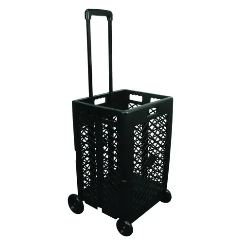 PACK-N-ROLL Series Mesh Rolling Cart, 55 lb, 13 in OAW, 25 in OAH, 17 in OAD, Plastic