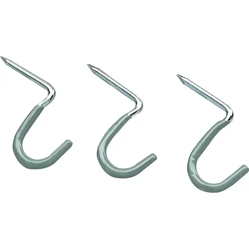 Storage Hook, 20 lb, Hammer-In Mounting, Steel, Gray, Zinc - pack of 3 Storage Hook, 20 lb, Hammer-In Mounting, Steel, Gray, Zinc - pack of 3