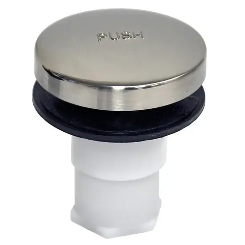 Bathtub Drain Stopper, Plastic, Brushed Nickel
