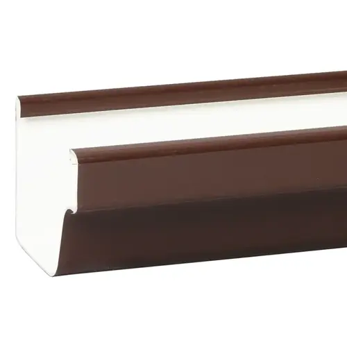 Roofing Gutter, 10 ft L, 5 in W, Steel Traditional Brown