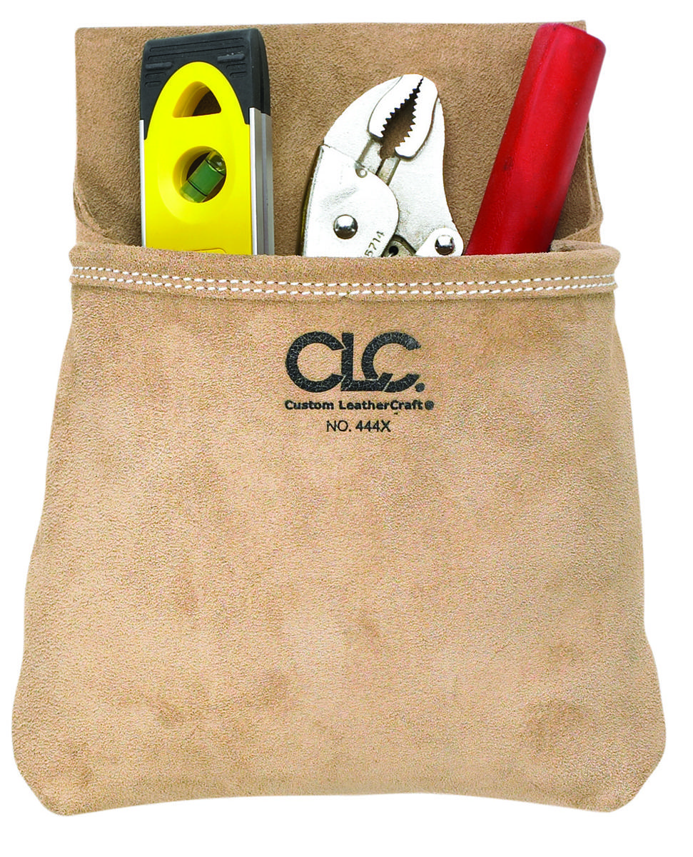 CLC 444X Tool Works Series Tool Pouch, 1-Pocket, Suede Leather, 1 in W, 12.8 in H Tan
