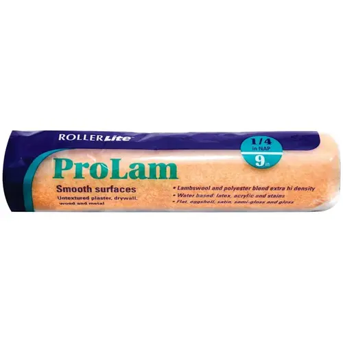 ProLam Roller Cover, 1/4 in Thick Nap, 9 in L, Acrylic/Lambswool/Polyester Cover, Orange ProLam Roller Cover, 1/4 in Thick Nap, 9 in L, Acrylic/Lambswool/Polyester Cover, Orange