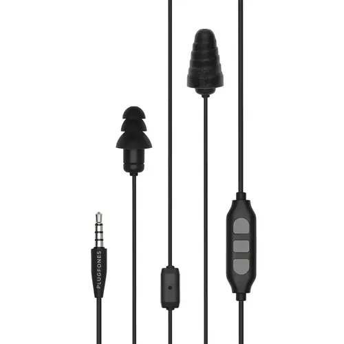 Earplugs/Earphones w/Mic Guardian Plus 29 dB Nylon/Silicone/Soft Foam 3.5 MM Jack Black 1 Black