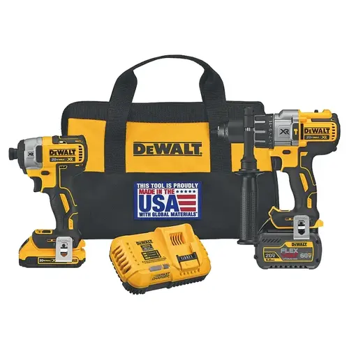 Combination Kit, Battery Included, 20 V, 2-Tool, Lithium-Ion Battery Yellow Combination Kit, Battery Included, 20 V, 2-Tool, Lithium-Ion Battery Yellow