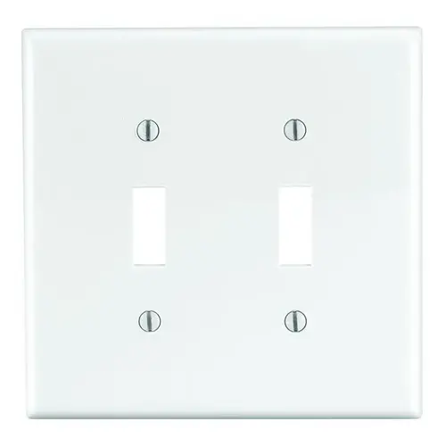 PJ2-W Wallplate, 4-7/8 in L, 4.94 in W, 2 -Gang, Nylon, White - pack of 25 PJ2-W Wallplate, 4-7/8 in L, 4.94 in W, 2 -Gang, Nylon, White - pack of 25