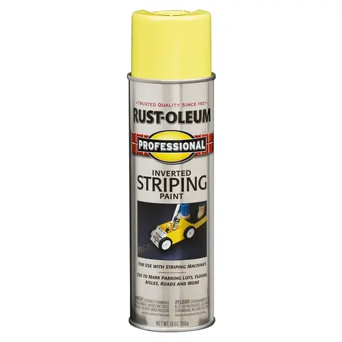 PROFESSIONAL Striping Paint Spray, Yellow, 18 oz, Aerosol Can PROFESSIONAL Striping Paint Spray, Yellow, 18 oz, Aerosol Can