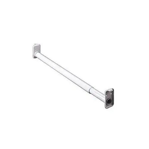 Adjustable Closet Rod, 72 to 120 in L, Steel White