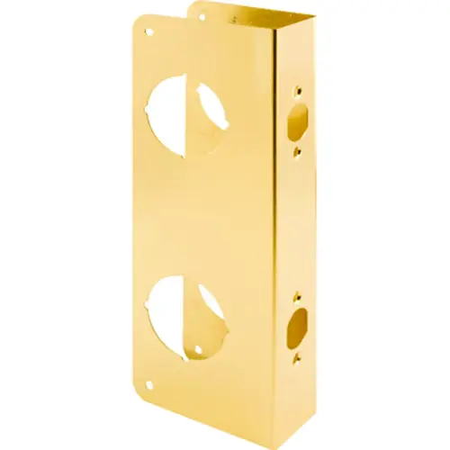 Lock and Door Reinforcer, 2-3/8 in Backset, 1-3/4 in Thick Door, Brass, Brass, 10-7/8 in H, 3-7/8 in W Lock and Door Reinforcer, 2-3/8 in Backset, 1-3/4 in Thick Door, Brass, Brass, 10-7/8 in H, 3-7/8 in W