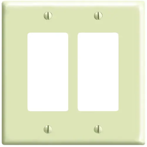 80609-I Wallplate, 3-1/8 in L, 4.94 in W, 2 -Gang, Thermoset Plastic, Ivory, Smooth 80609-I Wallplate, 3-1/8 in L, 4.94 in W, 2 -Gang, Thermoset Plastic, Ivory, Smooth