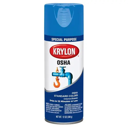OSHA 12 Oz. Gloss Spray Paint, Safety Blue OSHA 12 Oz. Gloss Spray Paint, Safety Blue