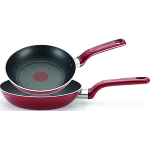 T-fal B039S264 Excite 8 In. & 10.5 In. Red Non-Stick Fry Pan Set