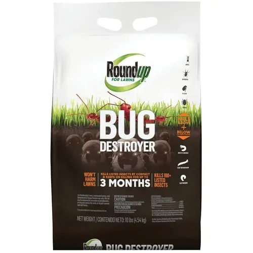 Lawns Bug Destroyer, Granular, Spreader Application, Gardens, Home Foundations, Landscapes, Lawns Bag Dark Brown/Tan Lawns Bug Destroyer, Granular, Spreader Application, Gardens, Home Foundations, Landscapes, Lawns Bag Dark Brown/Tan