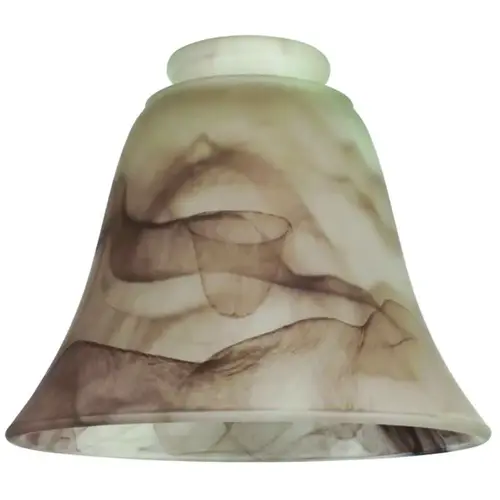 Light Shade, Bell, Pendant, Glass, Brown/Ivory