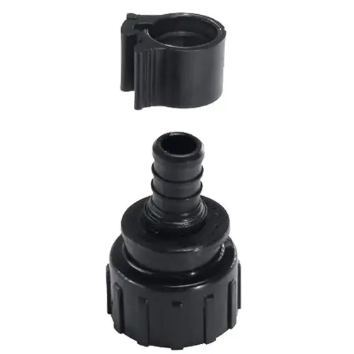PEXLOCK Hose Pipe Connector, 1/2 x 3/4 in, FGH, Polysulfone, Black, 100 psi Pressure Pair PEXLOCK Hose Pipe Connector, 1/2 x 3/4 in, FGH, Polysulfone, Black, 100 psi Pressure Pair