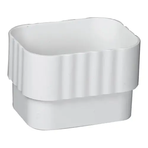 Downspout Connector, Vinyl, White