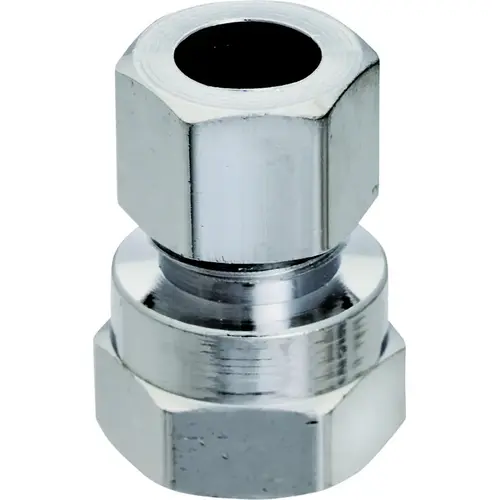 Straight Adapter, 1/2 x 3/8 in, FIP x Compression, Chrome Straight Adapter, 1/2 x 3/8 in, FIP x Compression, Chrome