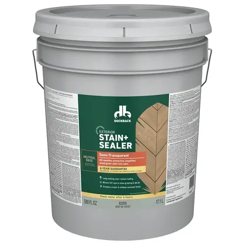 Wood Stain, Semi-Transparent, Liquid, 5 gal Tint Base
