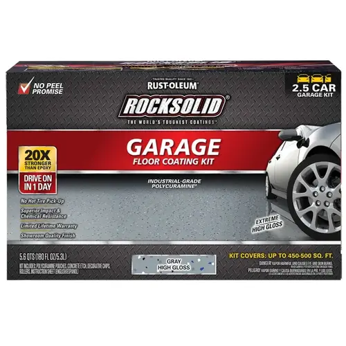 Polycuramine Garage Floor Coating Kit, Extreme High-Gloss, Gray Polycuramine Garage Floor Coating Kit, Extreme High-Gloss, Gray